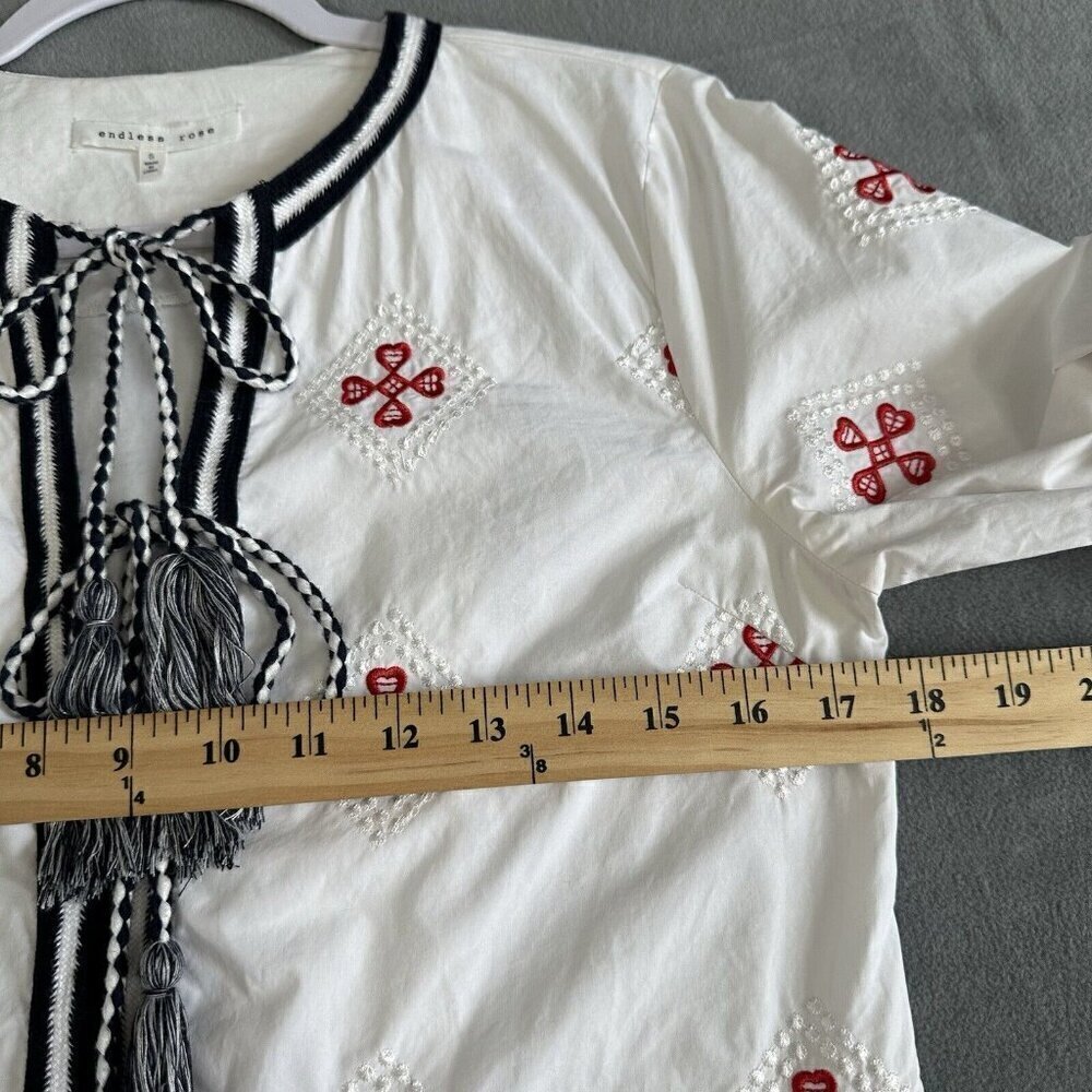 Endless Rose Shift Dress White Embroidered Small - Picture 12 of 16